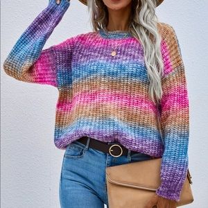 [3Packs] Dust Rainbow Color Sweater